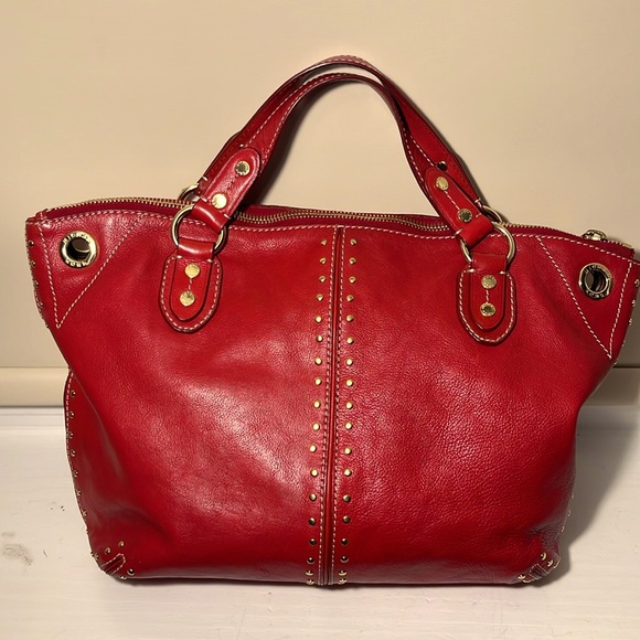 Michael - Michael Kors Red Leather Astor Large EUC - Picture 2 of 5